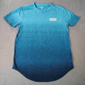Hollister T-Shirt Men Medium Turquoise Ombre Short Sleeve Casual Activewear Fun